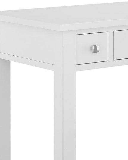 SIMPLIHOME Avalon SOLID WOOD Contemporary 47 Inch Wide Writing Desk in White, For the Office Desk, Writing Table, Workstation and Study Table - LeafyLoom