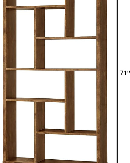 Coaster Home Furnishings Delwin 10-Shelf Bookcase Antique Nutmeg - LeafyLoom