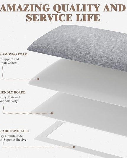 Twin Full Headboard, Wall Mounted Peel and Stick Headboard, Upholstered Tufted Bed Headboard for Twin Size Bed, Floating Dorm Bedroom Tall Headboard Soundproof Wall Panels (6 Panels, 10"x24") - LeafyLoom