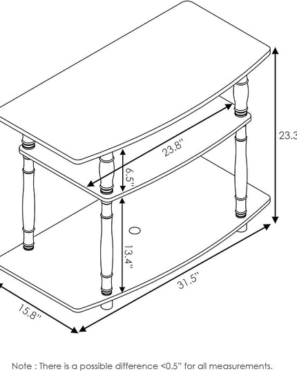 Furinno Turn-N-Tube No Tools 3-Tier Entertainment Center TV Stand for TV up to 32 Inch, Plastic Classic Tubes, Espresso/Black - LeafyLoom