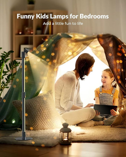 Corner Floor Lamp with Spotlight on Top, Smart RGB Color Changing Led Lights for Mood, 360° Rotating, 16 Million DIY, Remote & App, Music Sync Standing Ambient Lighting for Bedrooms Teen Kid - LeafyLoom