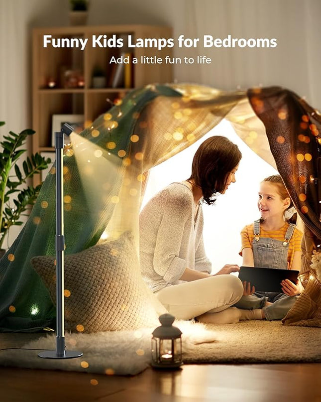 Corner Floor Lamp with Spotlight on Top, Smart RGB Color Changing Led Lights for Mood, 360° Rotating, 16 Million DIY, Remote & App, Music Sync Standing Ambient Lighting for Bedrooms Teen Kid - LeafyLoom