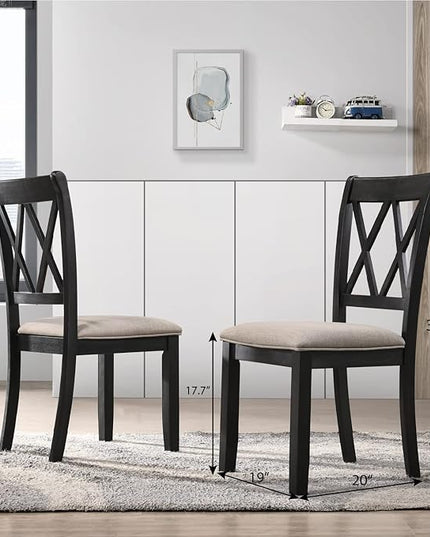 NicBex Haerin-SD-00150-LWJ Dining Chairs, 20"x19"x38", Black - LeafyLoom