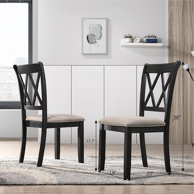 NicBex Haerin-SD-00150-LWJ Dining Chairs, 20"x19"x38", Black - LeafyLoom