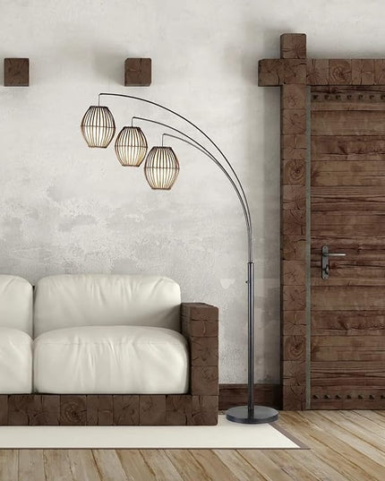 Adesso 4026-26 Maui Arc Lamp, 82 in., 3x60W Incandescent,13 CFL, Antique Bronze, 1 Floor Lamp - LeafyLoom