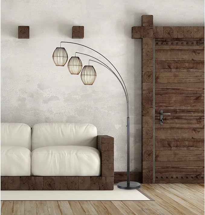 Adesso 4026-26 Maui Arc Lamp, 82 in., 3x60W Incandescent,13 CFL, Antique Bronze, 1 Floor Lamp - LeafyLoom