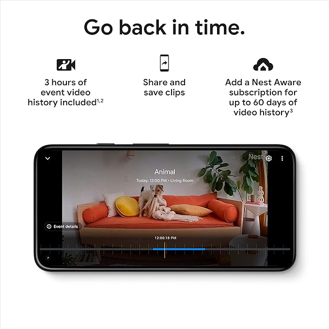 Google Nest Security Cam (Wired) - 2nd Generation - Linen, 1080p, Motion Only GoogleLLC