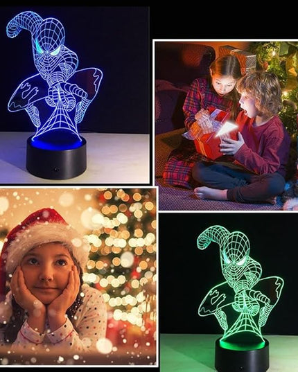 3D Night Light Kids Toys Anime Optical Illusion LED Lights Smart Touch 7 Colors Changing Dimmer Table Desk Lamp Home Room Decor Game Fan Gifts for Boys Girls Birthday Christmas Nightlight - LeafyLoom