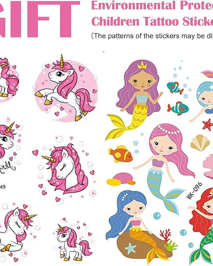 Georgie Porgy Children Projector Toys Educational Science Set Wall Ceiling Tent Torch Flashlight for Kids Gifts for Boys Girls with 2pcs Tattoo Stickers (Unicorn + Mermaid) - LeafyLoom