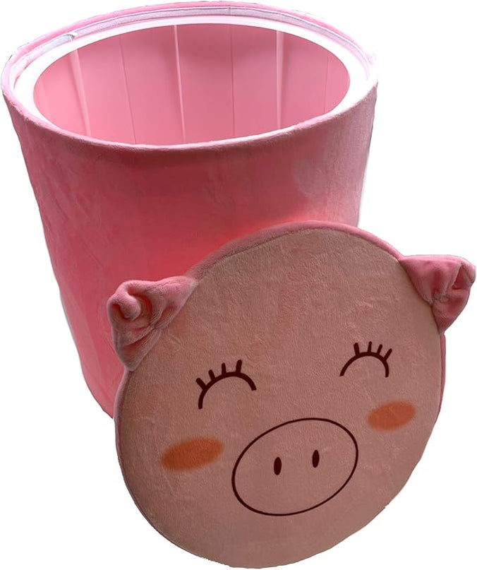Storl Organizer Storage Stool for Toy and Cloth and Kids Stool (Pig, 12Wx13H) - LeafyLoom