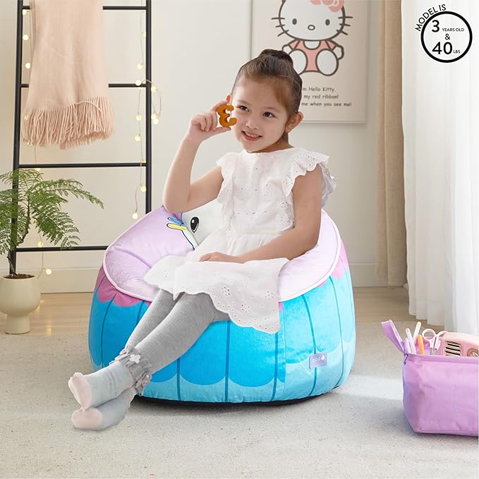 Idea Nuova Gabbys Dollhouse Hillside by pod Plush Kids Bean Bag Chair, 24"x24"x25", Ages 3+ - LeafyLoom