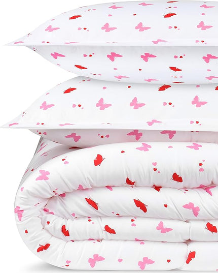 Utopia Bedding All Season Butterfly Comforter Set with 2 Pillow Cases, 3 Piece Soft Brushed Microfiber Kids Bedding Set for Boys/Girls, Machine Washable (Twin) - LeafyLoom