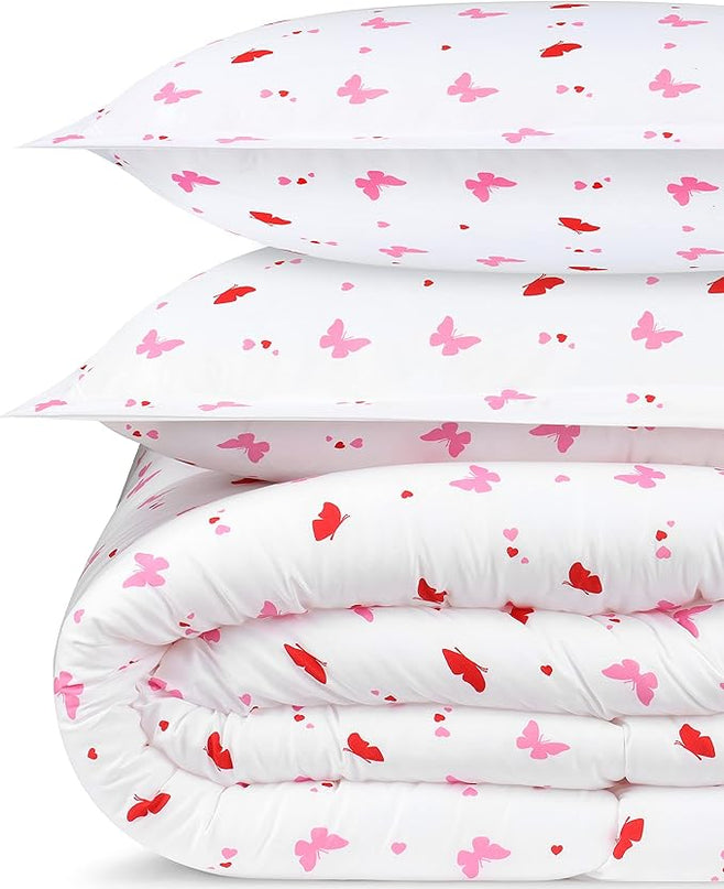Utopia Bedding All Season Butterfly Comforter Set with 2 Pillow Cases, 3 Piece Soft Brushed Microfiber Kids Bedding Set for Boys/Girls, Machine Washable (Twin) - LeafyLoom