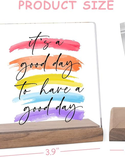 Its A Good Day To Have A Good Day Office Table Desktop Decor Desk Decorations For Women Office - Desk Décor For Women Desk Motivational Work Desk Decor Inspirational Quotes Gifts - LeafyLoom