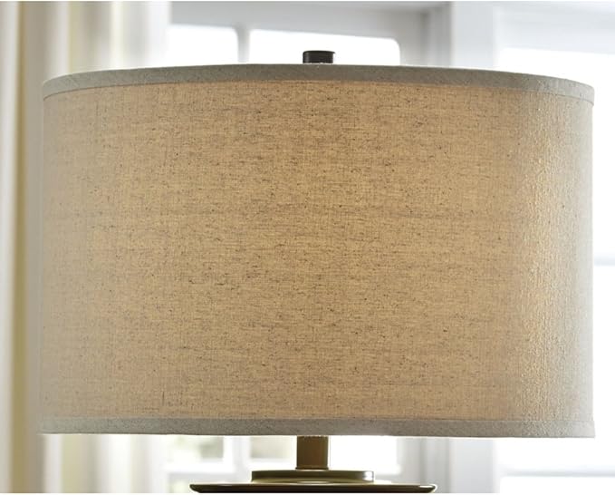 Signature Design by Ashley Tailynn Modern 25.25" Glass Table Lamp with Hardback Shade, Clear - LeafyLoom
