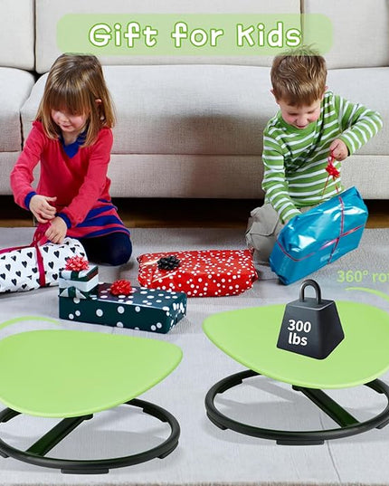 Swivel Sensory Spinning, Autism Children's Chair, Boost Balance in Kids,Non-Slip, Green - LeafyLoom