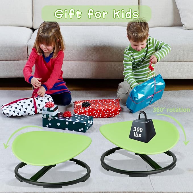 Swivel Sensory Spinning, Autism Children's Chair, Boost Balance in Kids,Non-Slip, Green - LeafyLoom