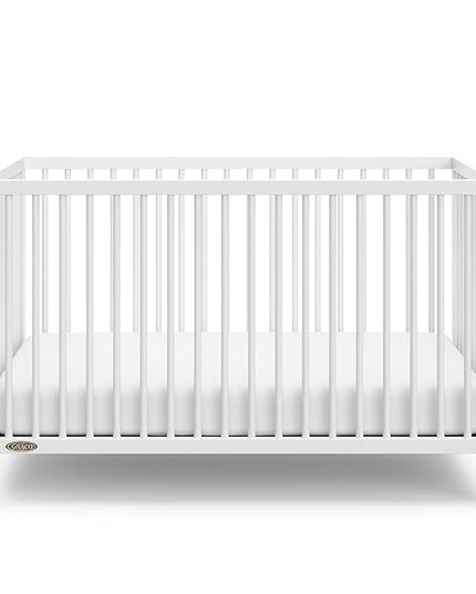 Graco Teddi 5-in-1 Convertible Crib (White) – GREENGUARD Gold Certified, Converts to Daybed, Toddler & Twin Bed with Headboard and Footboard, Adjustable Mattress Height - LeafyLoom