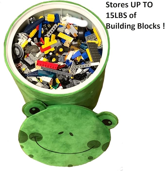Storl Organizer Storage Stool for Toy and Cloth and Kids Stool (Frog, 12Wx13H) - LeafyLoom