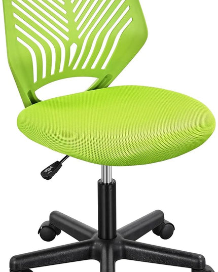 Yaheetech Kids Cute Desk Chair Small Computer Desk Chair for Teens Low-Back Armless Study Chair Swivel Task Chair Bedroom School Chair with Lumbar Support, Green - LeafyLoom