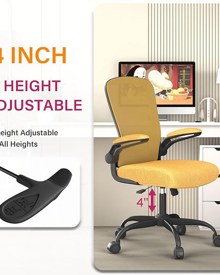 Office Chair, Ergonomic Desk Chair with Adjustable Lumbar Support, High Back Mesh Computer Chair with Flip-up Armrests-BIFMA Passed Task Chairs, Executive Chair for Home Office - LeafyLoom