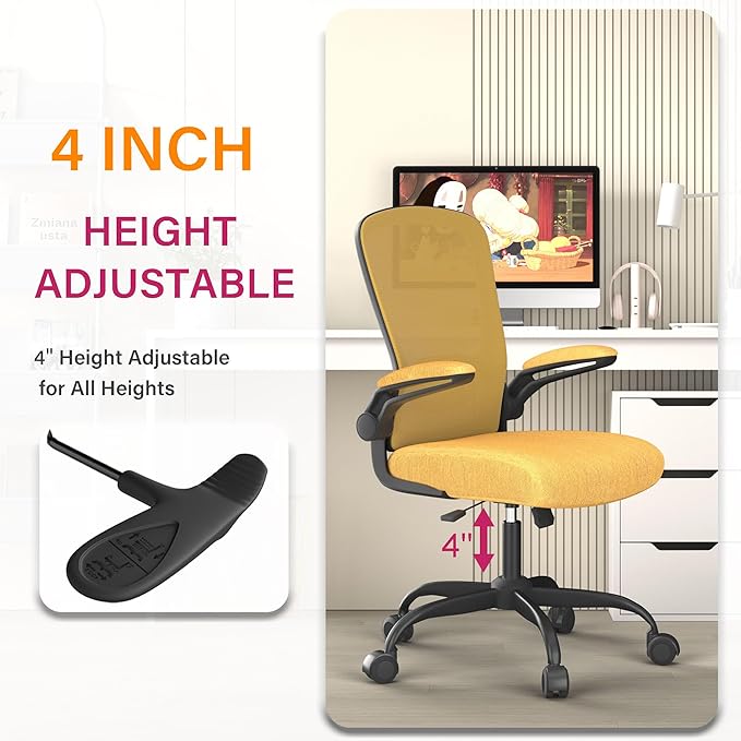 Office Chair, Ergonomic Desk Chair with Adjustable Lumbar Support, High Back Mesh Computer Chair with Flip-up Armrests-BIFMA Passed Task Chairs, Executive Chair for Home Office - LeafyLoom