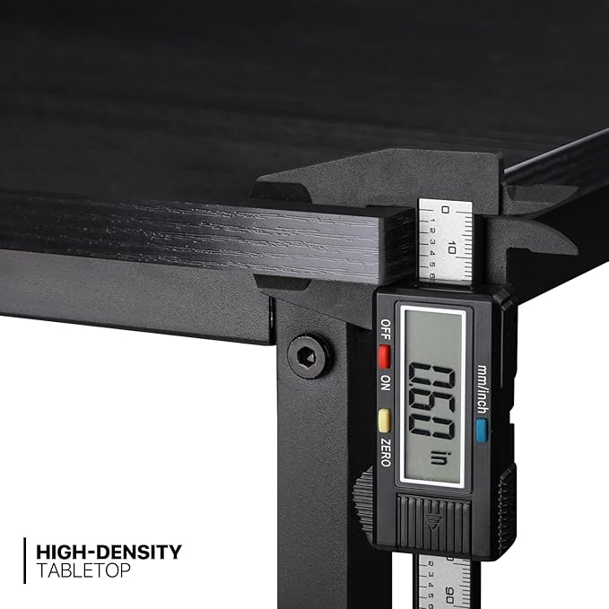 MoNiBloom Writing Computer Desk 40", Simple Home Office Gaming Desk with Storage Bag, Space Saving Table - Black - LeafyLoom