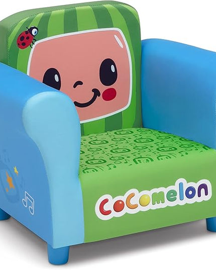 Delta Children Colorful Kids Upholstered Chair, One Size, Cocomelon - LeafyLoom