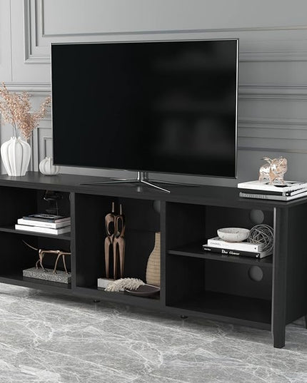 TV Stand Base, Entertainment Center Cabinet Media Console for Living Room, Bedroom, 70 Inch, Black - LeafyLoom