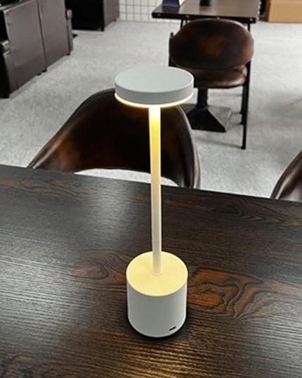 2 Pack Cordless Table Lamp Rechargeable 5000mAh Battery Operated Portable LED Desk Lamp 3 Color Temperature Stepless Dimming for Bedroom Restaurant Coffee Shop Party (White) - LeafyLoom