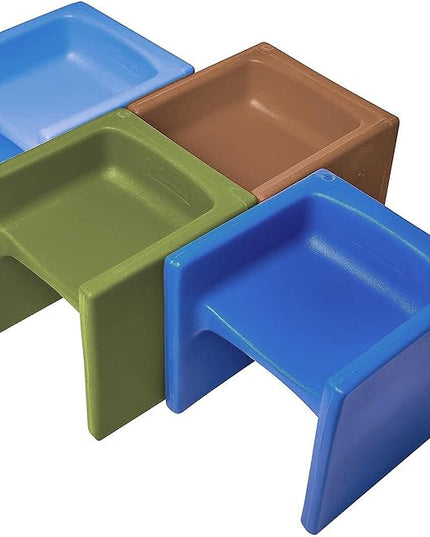 Children's Factory Woodland Set of 4 Cube Chairs - LeafyLoom