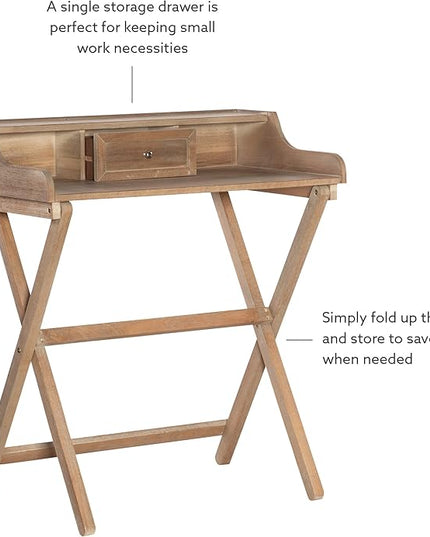 Linon Home Décor Griffin Gray Wash Folding Desk, Grey - LeafyLoom