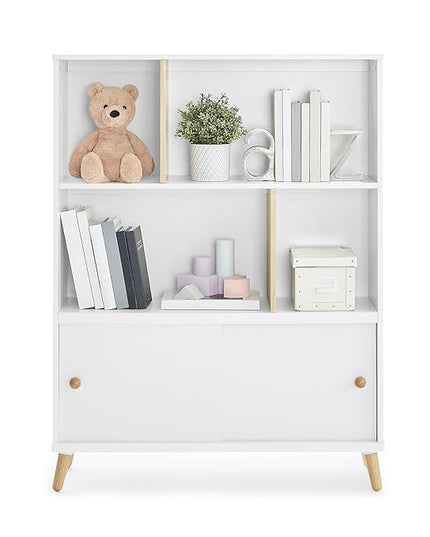 Delta Children Essex Bookcase - Greenguard Gold Certified, Bianca White/Natural - LeafyLoom