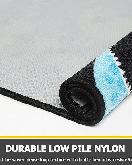 Capslpad Black Dinosaur Kids Play Rugs for Boys Bedroom Cute Cartoon Dinosaur Decor Kids Area Rug Non-Slip Washable Dinosaur Carpet Rugs for Kids Room,Playroom,Boys Bedroom,5'×6.6' - LeafyLoom