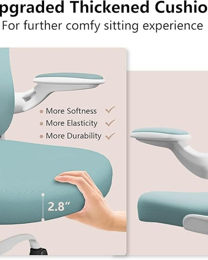 Ergonomic Office Chair, Comfort Swivel Home Office Task Chair, Breathable Mesh Desk Chair, Lumbar Support Computer Chair with Flip-up Arms and Adjustable Height - LeafyLoom