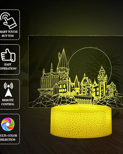 Christmas Gifts,3D Night Light for Kids,with Remote Touch Kids Bedside Lamp,16 Color Changing Decor Lamp,Christmas and Birthday Party Supplies for Boys/Girls - LeafyLoom
