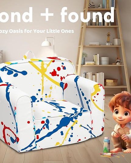 Cuddly Toddler Chair, Kids Snuggly-Soft armchair,Kids Sofa Chair with Washable and Removable Cover,Toddler Foam Chair with Friendly Carrying Handle, Reading Couch for Boys and Girls - LeafyLoom