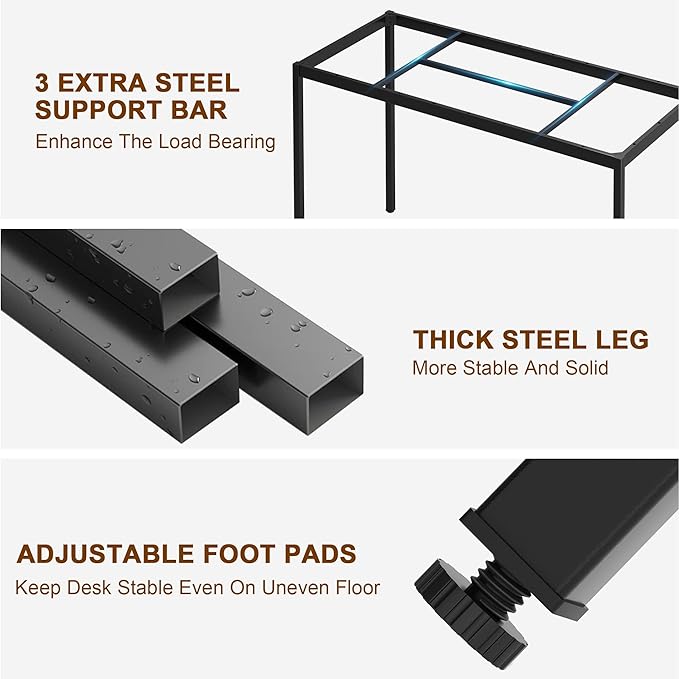 soges 70.8 Inch Stylish Computer Desk, Large Executive Office Desk, Simple Study Writing Desk, Workstation Business Furniture for Home Office, Rustic Brown - LeafyLoom