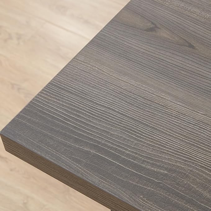 HSH Wood and Metal Home Office Computer Desk, Industrial Writing Study Table Workstation,Grey Laptop PC Desk, Wooden Computer Table, Gray Oak 47 Inch - LeafyLoom
