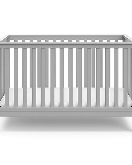 Storkcraft Hillcrest 4-in-1 Convertible Crib (Pebble Gray) - Converts to Daybed, Toddler Bed, and Full-Size Bed, Fits Standard Full-Size Crib Mattress, Adjustable Mattress Support Base - LeafyLoom
