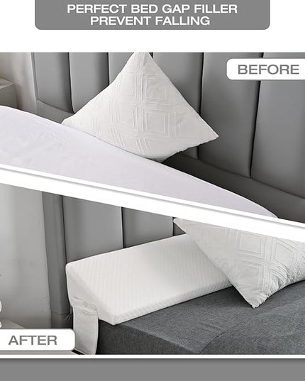 Full Size Bed Wedge Pillow for Headboard Pillow Full Mattress Wedge Gap Filler Trinangle Pillow Wedge for Headboard Space Filler Plus Long Pillow For Bed,Loft Bedroom Accessories Dorm Room Essentails - LeafyLoom