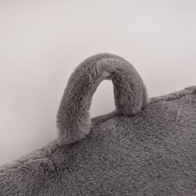 Aimuan Reading Pillow Bed Rest Pillow with Arms Rabbit Fur Cushion for Adults Teens Incline Rest Sitting up & Sleeping Snoring Pillow with Pregnancy Lumbar Back Support (Standard, Grey) - LeafyLoom