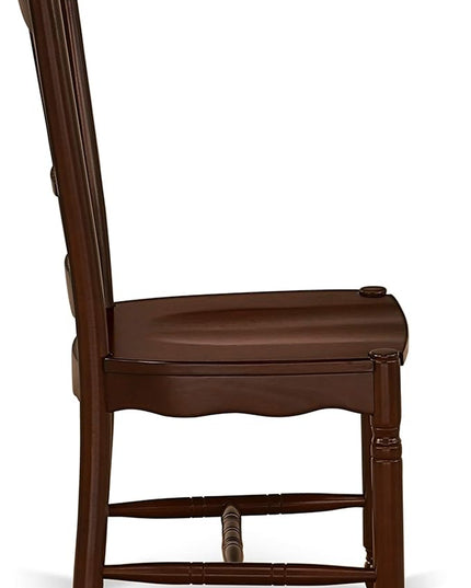 East West Furniture ANDO5-MAH-W Antique 5 Piece Dining Set for 4 Includes a Round Kitchen Table with Pedestal and 4 Dinette Chairs, 36x36 Inch - LeafyLoom