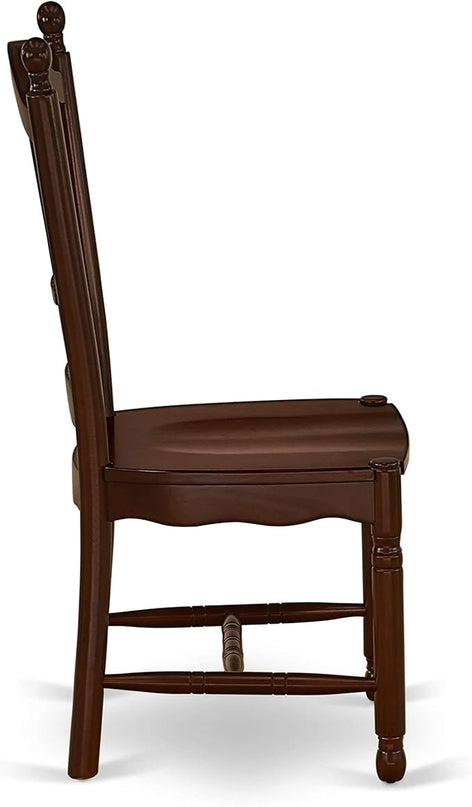 East West Furniture ANDO5-MAH-W Antique 5 Piece Dining Set for 4 Includes a Round Kitchen Table with Pedestal and 4 Dinette Chairs, 36x36 Inch - LeafyLoom