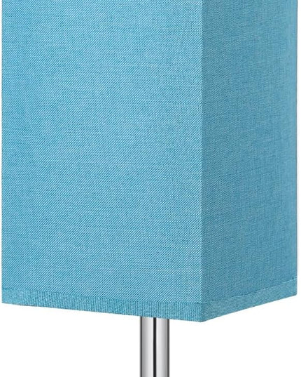 Touch Bedside Table Lamp For Nightstand - 3-Way Dimmable Night Lamp with USB A + Type C Charging Ports and two AC Outlets, Small Desk Light with E26 Bulb for Bedroom Living Room Dorm, Turquoise - LeafyLoom