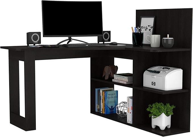 NicBex Kimberly-DW-00008-LWJ Home Office Desks, 47.2"x51.7"x43.3", Black - LeafyLoom