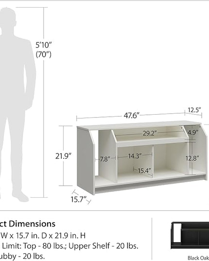 Ameriwood Home The Loft Stand for TVs up to 59”, Black Oak - LeafyLoom