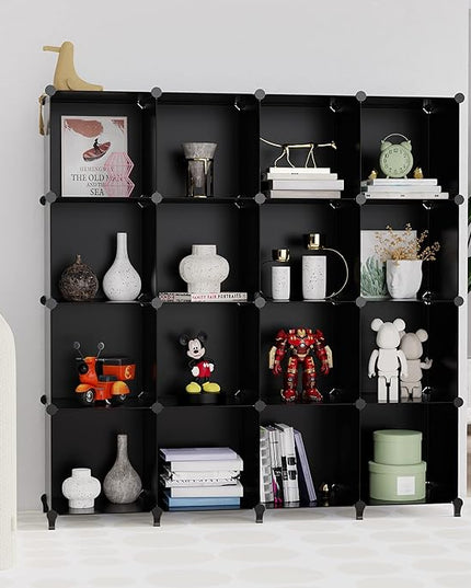 HOMIDEC Cube Storage Organizer 16-Cube Storage Shelf, Closet Organizer for Clothes, Closet Organizers and Storage,DIY Modular Bookshelf Storage Cubes for Bedroom, Living Room,Office - LeafyLoom