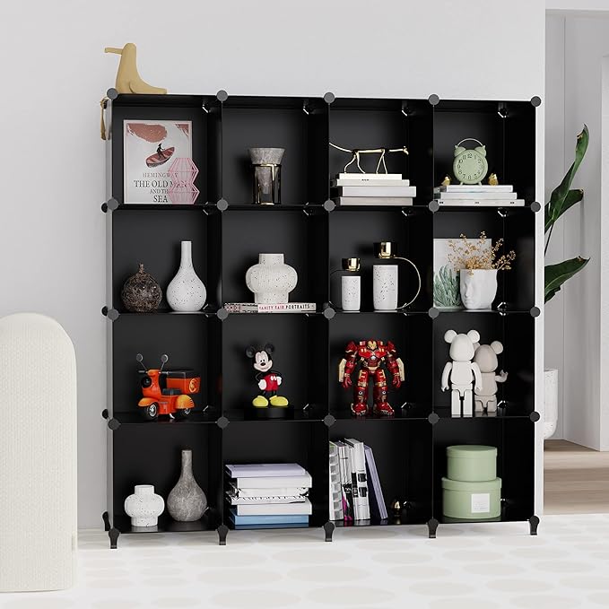 HOMIDEC Cube Storage Organizer 16-Cube Storage Shelf, Closet Organizer for Clothes, Closet Organizers and Storage,DIY Modular Bookshelf Storage Cubes for Bedroom, Living Room,Office - LeafyLoom