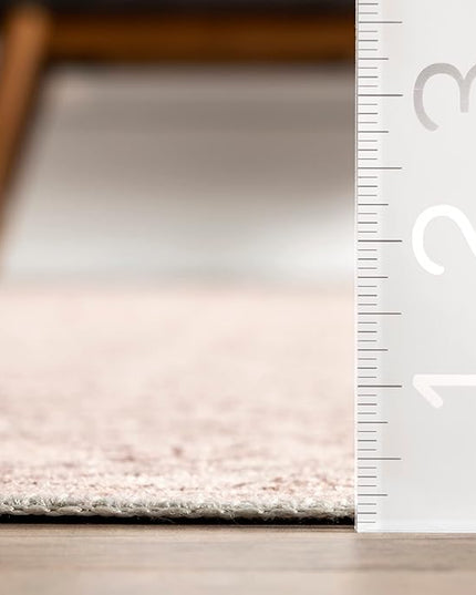 nuLOOM Shontal Traditional Machine Washable Ultra Thin Area Rug, 8' x 10', Beige - LeafyLoom